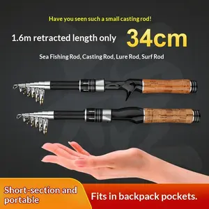 Carbon Ultra-Short Rod, Telescopic Portable Mini Sea Rod, Super Light Long Cast Fishing Rod, Compact and Lightweight Design, Spinning Casting Rods