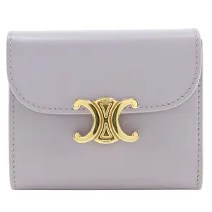 Pre-owned Celine Others Small Leather Goods Triomphe Small Flap Wallet Leather Wallet