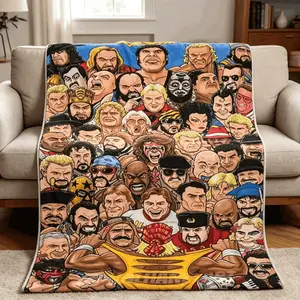 Blankets Hulk Hogan WWE Legends Plush Blanket Kids Blanket Adult Blanket Soft Wrestling Throw For Man Cave Home Decor Cozy Fan Gift Birthday Christmas Fathers Day Gift Wrestling Fans Soft Elastic Breathable