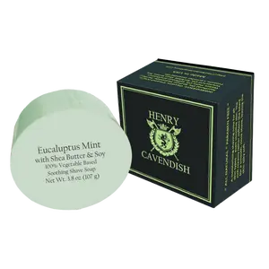 Henry Cavendish® Eucalyptus Mint Shave Soap with Shea Butter & Coconut Oil. Long Lasting 3.8 oz Puck Refill. Himalaya Fragrance. All Natural. Rich Lather, Smooth Shave. For Ladies and Gentlemen.