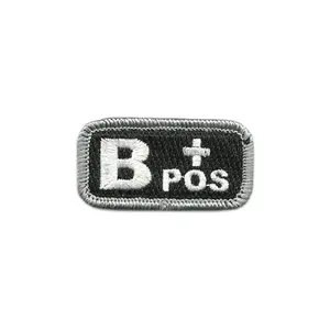 B+ Blood Type Police/Tactical Patch with Hook Fastener