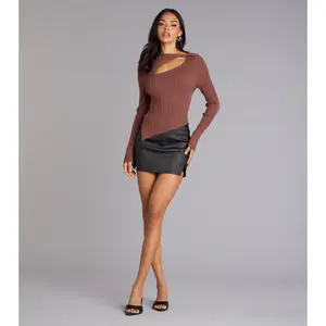 Polished Moves Faux Leather Skort