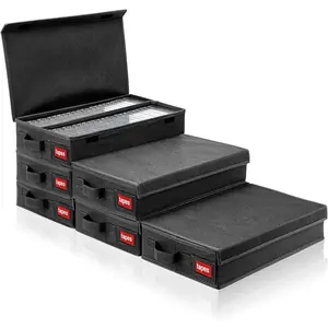 6 Packs Stackable Cassette Tape Storage Boxes Practical Dust Proof Holder Racks with Lid 16.34 x 9.25 x 3.54 Inches Holds 288 Cassette Cases Grey