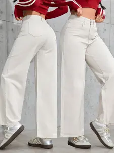 Women's Sporty Elastic Wide Leg Pants, Comfortable Fashion, Perfect for Daily Wear, Ladies' Stylish Bottoms, All Seasons Clothing, Basic Fit