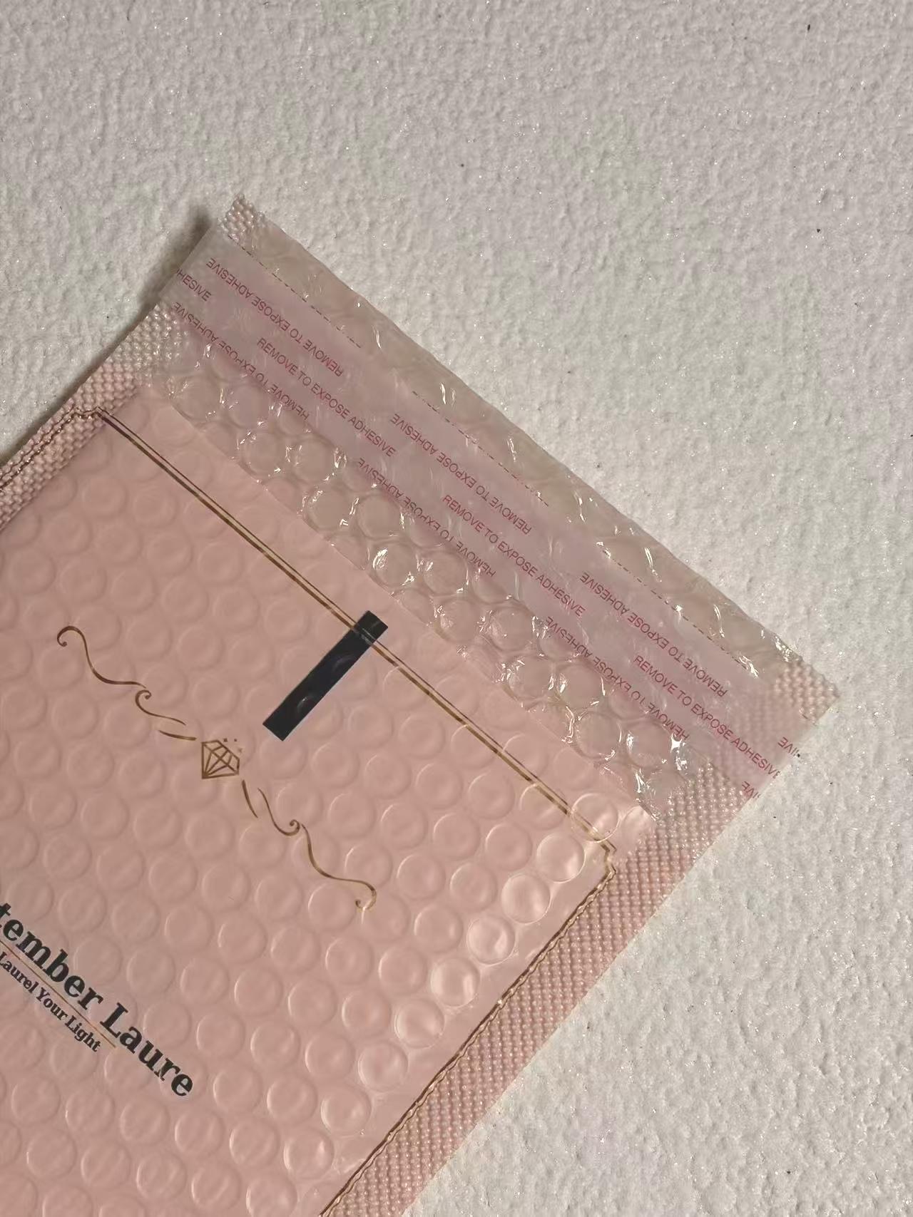 1Pcs Pink Bubble Padded Self-Sealing Jewelry Packaging Bag Cute Protective Mailer for Necklace Bracelet Gift Wrapping