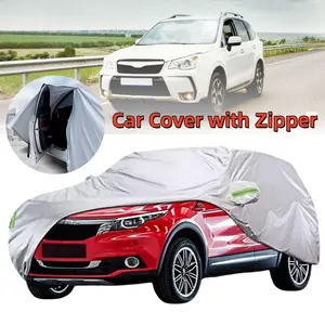 6 Layers Full Car Cover Waterproof, Indoor Outdoor Sun Snow Frost Ice Rain UV Resistant Protector Protection UV-Proof Windproof Design Universal