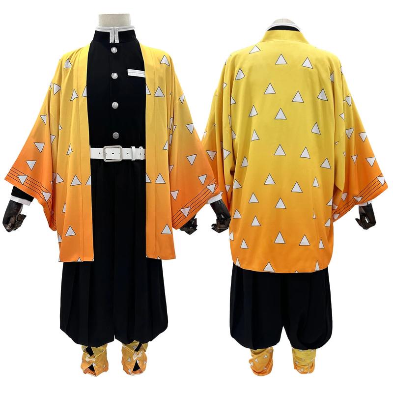 Demon Slayer Zenitsu Kimono Cosplay & Halloween Costume