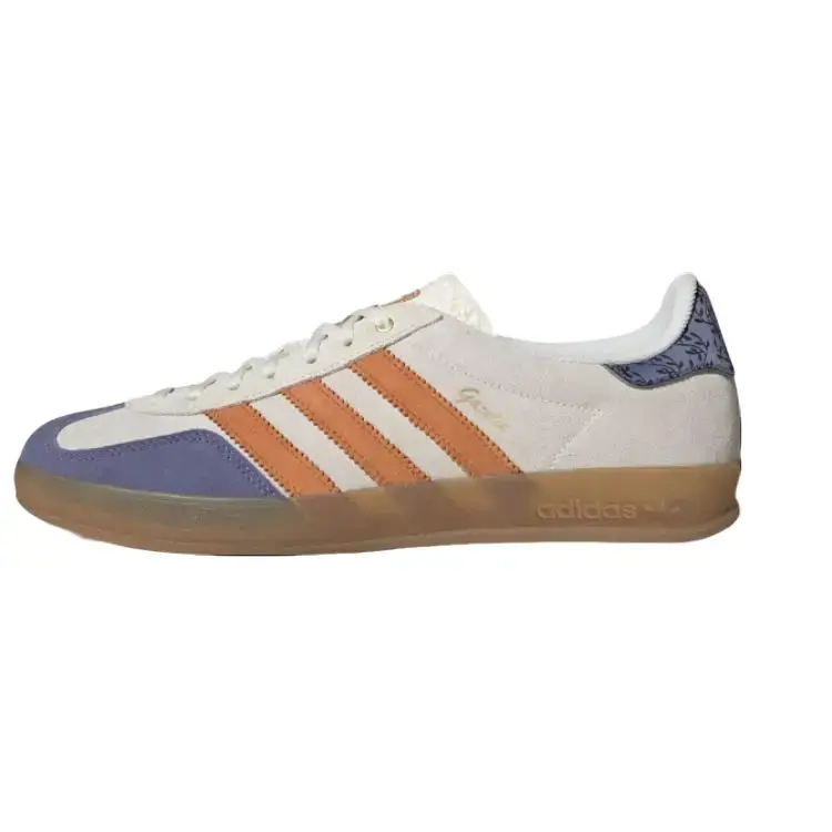 Adidas Gazelle Indoor 'Cream Blue Vine Orange' Male Sneakers - Cushion, Lightweight, Soft, Casual Wear, Durable Suede Upper, Translucent Gum Rubber Outsole, Iconic Silhouette, Heritage Look