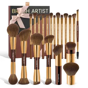 MAANGE Gift Box 20 Counts Makeup Brushes Set Professional Makeup Brush for Foundation Powder Blush Concealer Contour Eyeshadow Soft Hair Comfortable Handle Aluminum Tube Design Beauty Cosmetics Tool Kit