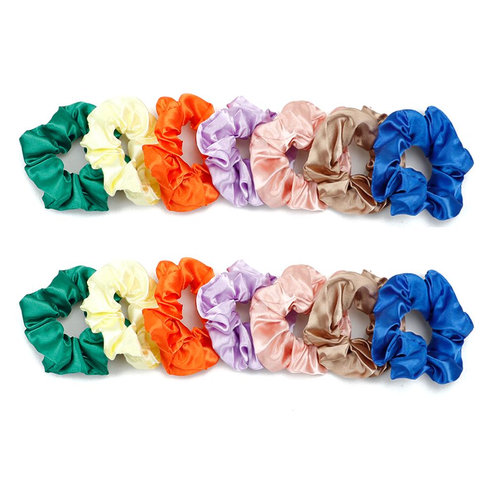Scrunchies Hair (Random Color) Ties Silk Satin Scrunchy Silk for Hair Silk Ponytail Holders For Women Style