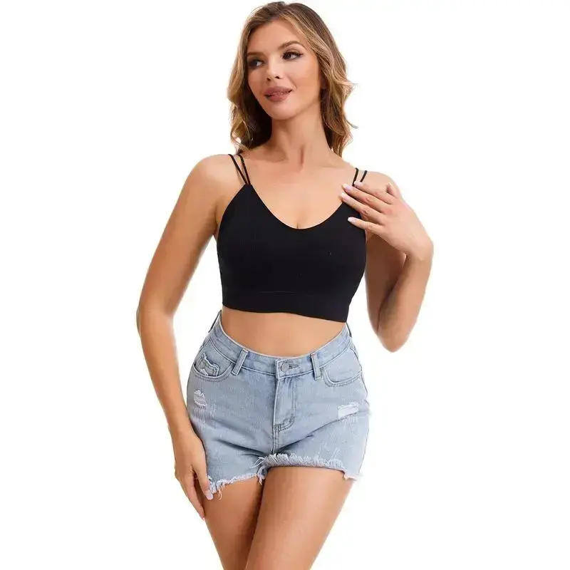 6 Pcs V Neck Bralettes for Women Padded Bralette with Straps Seamless Bra 6 Pcs V Neck Bralettes for Women Padded Bralette with Straps Seamless Bra