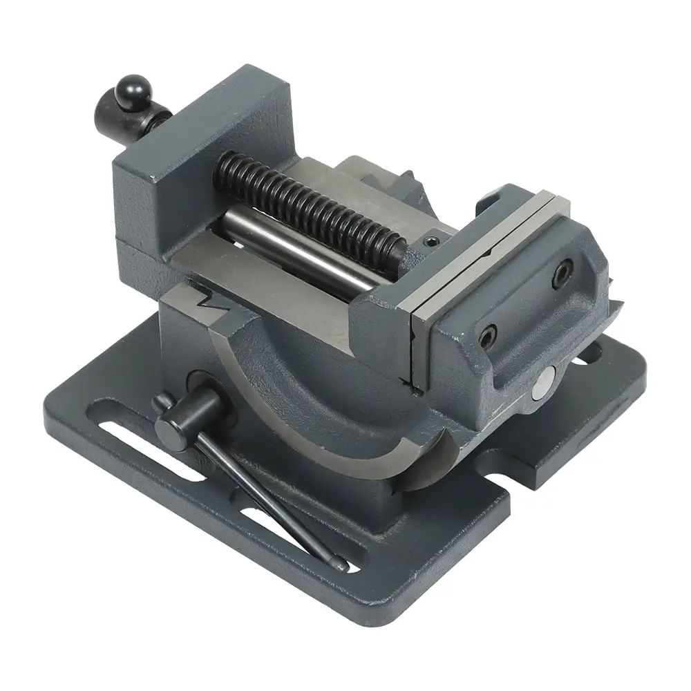 Heavy Duty Cast Iron Tilting Angle Vise Clamp with Lock - 3.25-in & 4.25-in Sizes, Coated Spray Finish, Corrosion-Resistant, Guide Rod, 1900 lbs Clamping Force, for Benchtop, Drill Press, Father's Day Gift