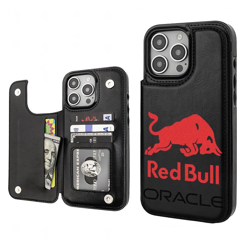 Logo Oracle Red Bull Racing Aesthetics Pattern Phone Cases Compatible For With iphone 17 16 15 14 13 12 PRO PLUS MAX Air PU Black Durable Flip High quality Leather Credit Card Bag Holder Gift Wallet Shockproof Anti-Drop Full Protection Cases Shell Cover