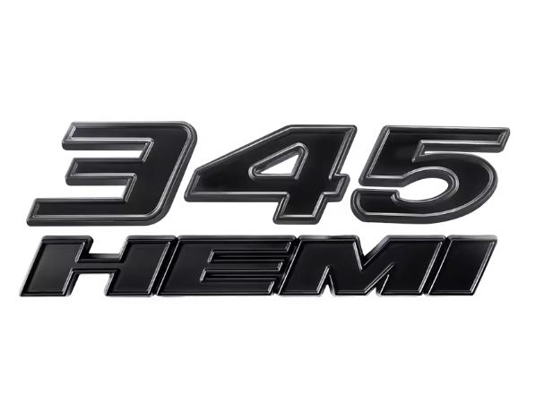 345 HEMI Engine Badge 5.7L Dodge V8 Muscle Car Accessory for Charger Durango 300 Challenger Mods Adhesive Emblem Easy Install
