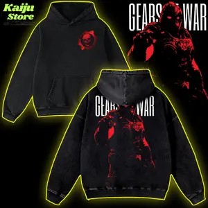 Gears of War Vintage T-Shirt, good Graphic Sweatshirt Hoodie, Game Unisex Cotton Acid Washed Tee Gifts, Dark Fantasy Gamer Merch Crew Neck Gift for Him