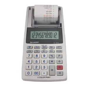 Sharp EL-1611V 12-Digit Handheld Printing Calculator with Large LCD Display 2-Color Printer & 4 Key Memory Perfect for Home Office Use