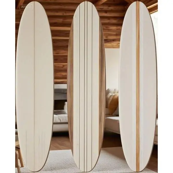 Large Wooden Beach Wall Art - Tropical Surfboard Decor 23.6" x 5.4" - Coastal Room Aesthetic for Bedroom Living Room Bathroom - Cute Pink Wooden Hanging Decor - Preppy Beachy Style Wall Hangings Decoration Lightweight Set Decorative vintage home decor tik