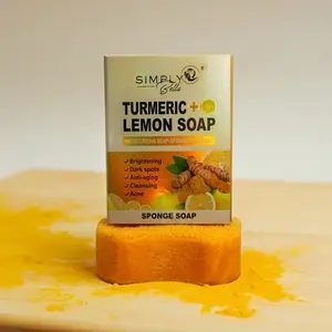 Turmeric + Lemon Sponge Soap Face and Body Moisturizer - Natural Skincare for Healthy Skin