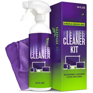 Cleaner Spray and Microfiber Cloth 16oz  Cleaner Spray and Wipe for TV, Laptop, Computer, Phone, iPad,   Cleaning Kit  Cleaner Spray