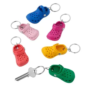 2" Bright Colors Rubber Slippers with Metal Keychains