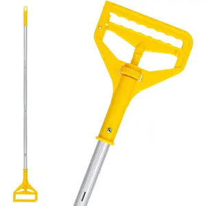 Commercial Mop Handle Heavy Duty,60 Inch  Side Gate Mop Stick,Industrial Wet Mops  Replacement Holder for Floor Cleaning,Yellow