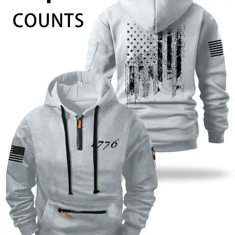 Autumn Winter Thick Zipper Long Sleeve, Classic Casual Loose-Fit Design, Fashionable Pocket Detail, Comfortable Outdoor Wear for Men & Women, Menswear Sweatshirts, Hooded Zipper Hoodie