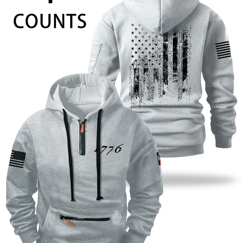 Autumn Winter Thick Zipper Long Sleeve, Classic Casual Loose-Fit Design, Fashionable Pocket Detail, Comfortable Outdoor Wear for Men & Women, Menswear Sweatshirts, Hooded Zipper Hoodie
