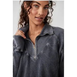 Free People Ashton Zip Thermal Sweater F23T02006