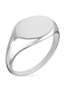 RTZN Silver Round Signet Rings (Polished)