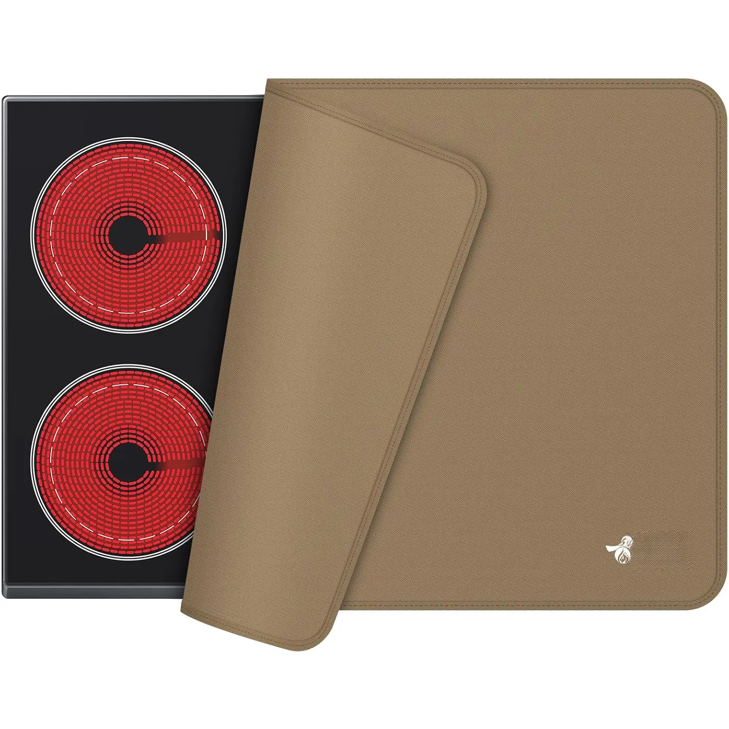 Top Covers, Heat Resistant Electric Stove Cover Protector Silicone Large Waterproof Flat Oven Mat for Induction Cooker, Glass Top Protector for Preventing , Brown-2129.5 inch