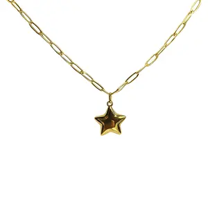Star Chain Necklace - 18k Gold Plated Stainless Steel