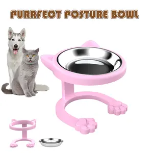 Upgraded Cat Bowl Stand With Stainless Steel, Raised Dog Dish for Puppies for Whisker & Neck Fatigue, Stress Free, Wide Favorite Gift medium breed Feeder SlovV Interactive healthy pet fountain height option dog food bow dog food bowl strong Stand