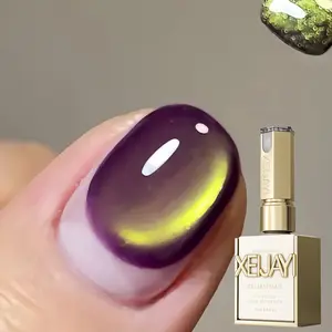 1PC 15ML Super Bright Ggreen Grape Flash Cat's Eye M159 Nail Gel Temperament Nail Art Super Shiny Bright Firm Lasting Suitable For Home Nail Art DIY Female Salon Nail Art Polish Manicure