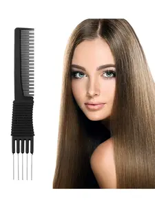 1-piece tail comb - black carbon fiber teasing and lifting, suitable for mouse tail and hair salon or home use (lifting comb)