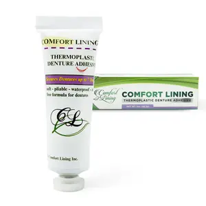 Comfort Lining Thermoplastic Denture Adhesive - Secure Fit, Soft Cushion Formula, 100% Waterproof Zinc Free, 28g Tube