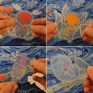 Skeleton Animal Waterproof Clear Stickers