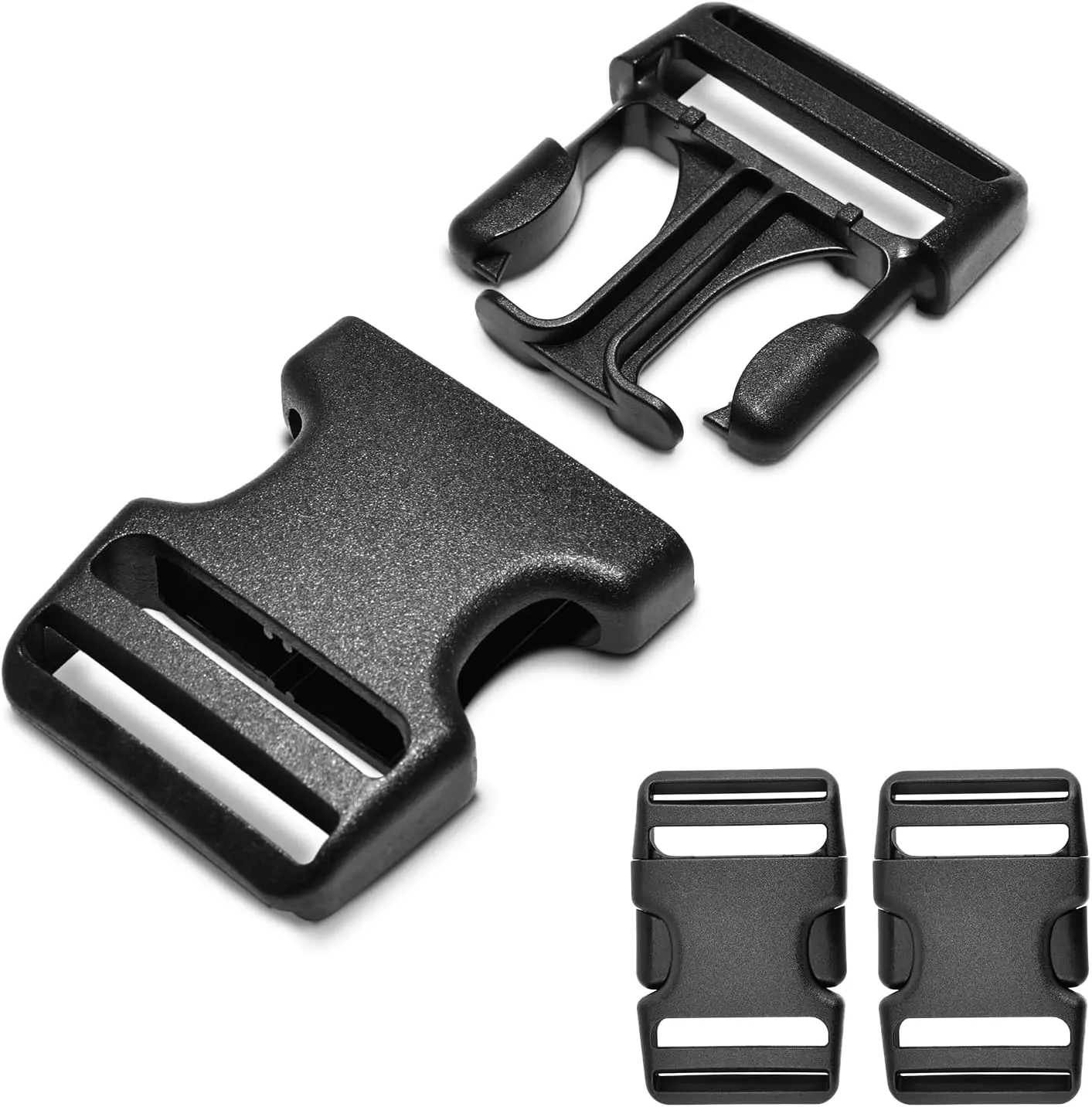3pcs 1-1/2 Inch Plastic Buckle for Strap Replacment, Heavy Duty Belt Buckles Backpack Clips Luggage Webbing Straps Side Release Buckle Clasp