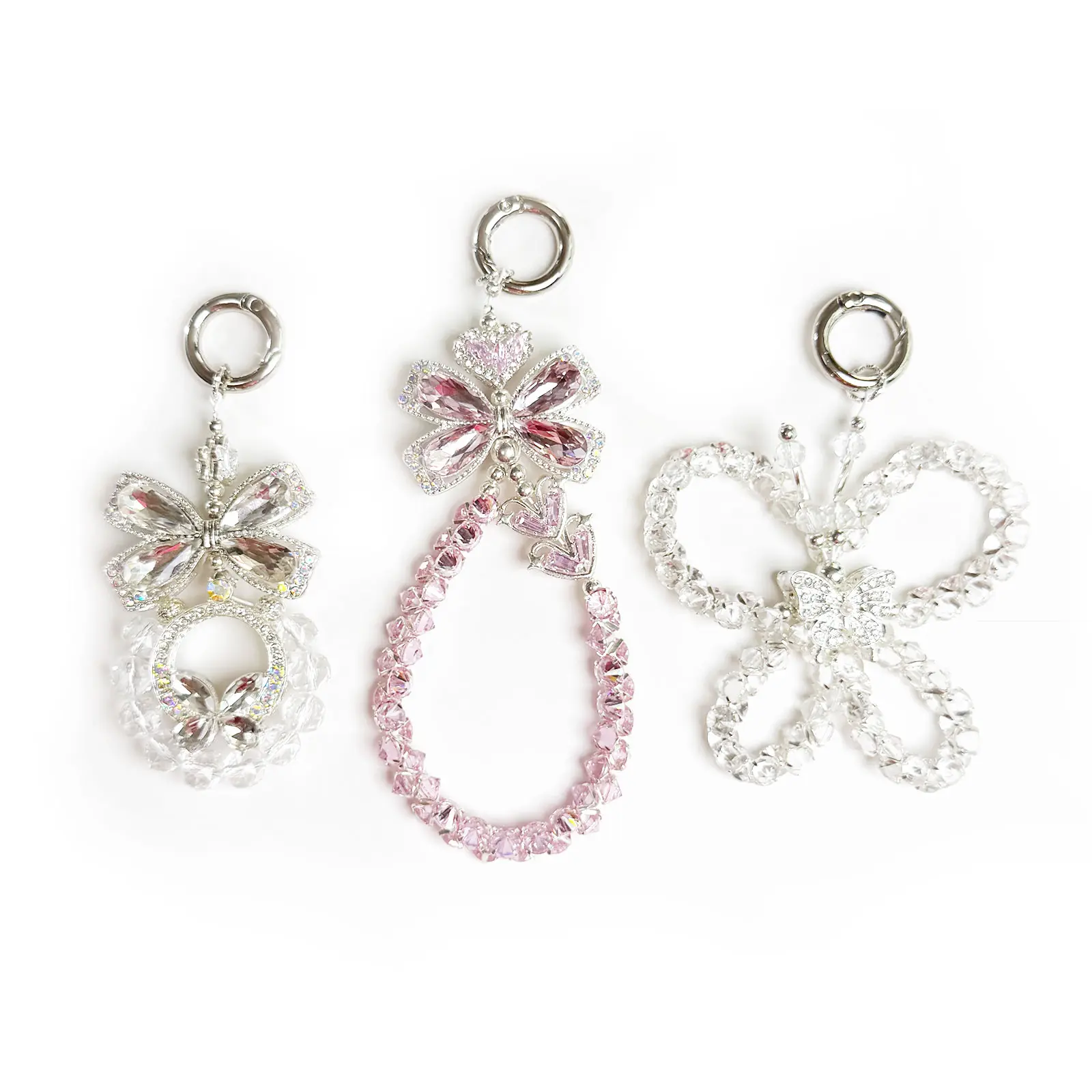 Hot-selling new heavy-duty butterfly phone chain components DIY beads pendant accessories kit, fashionable and versatile, rich lady chain, handmade bag accessory, a birthday gift for a beautiful woman, Cell Phone Charms,Jewelry Making Supplies
