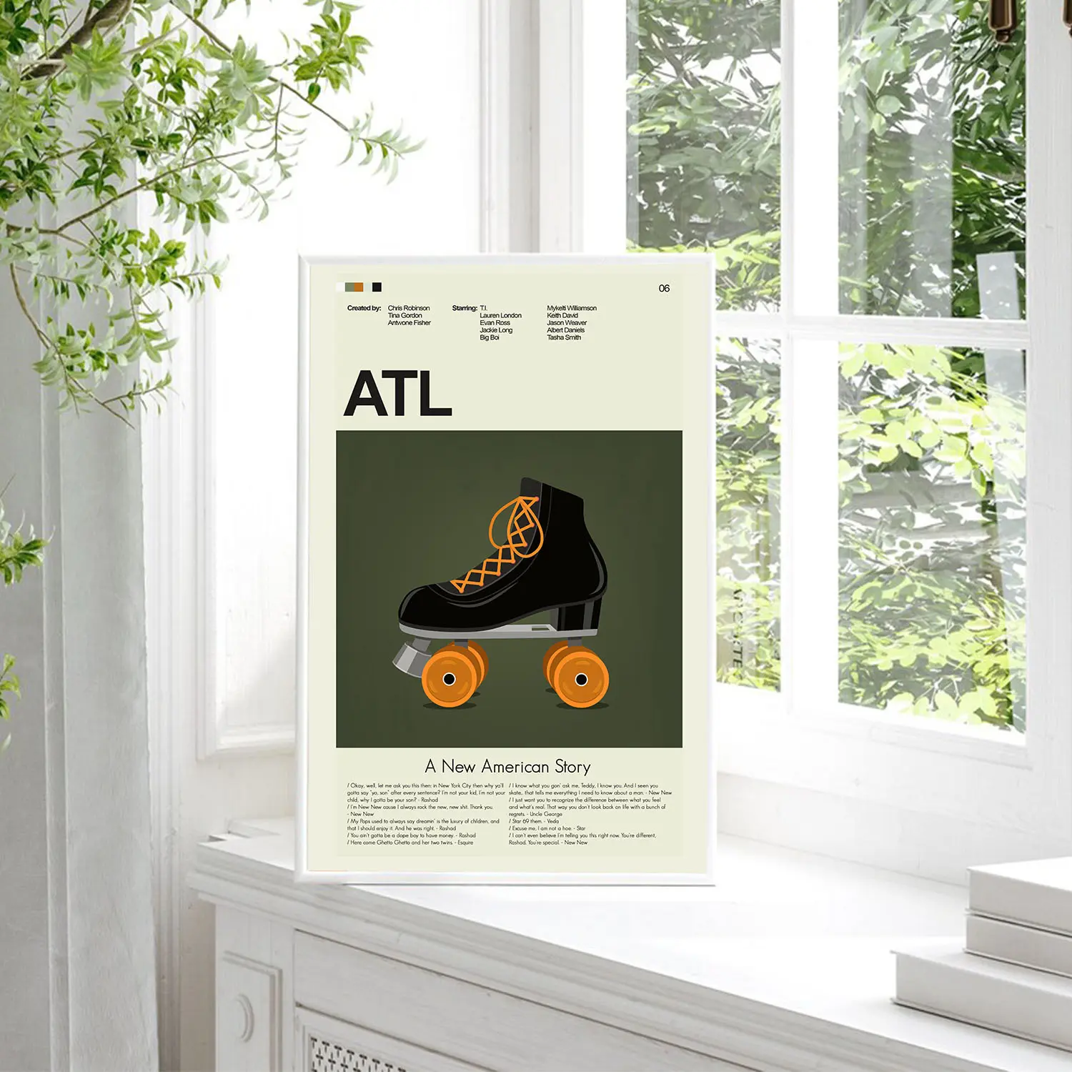 ATL Roller Skate Poster, Vintage Poster, Retro Poster, Midcentury Art, Mid-Century Modern Halloween Poster