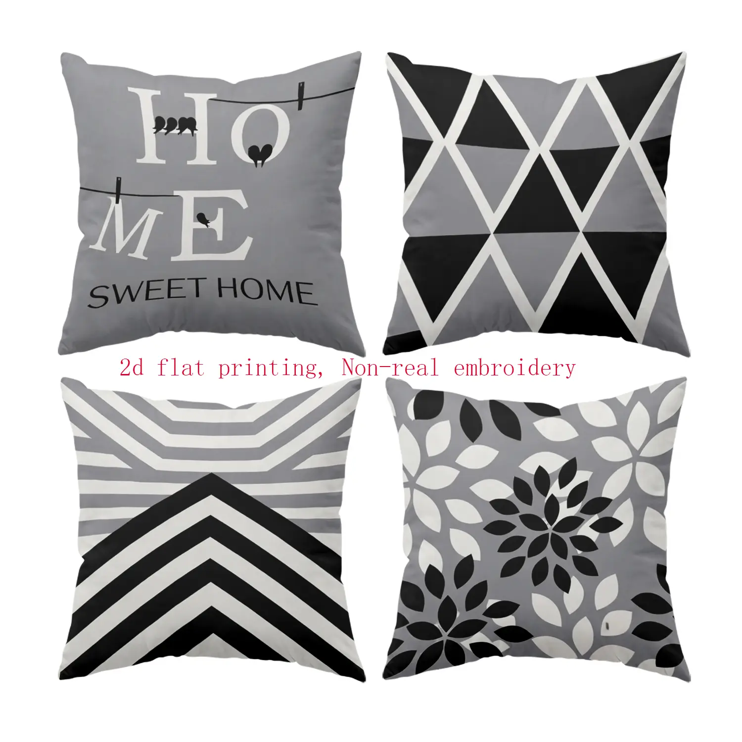 4pcs Boho Style Pillow Covers, 18x18 Inch Living Room Sofa Decorative Cushion Sets, Spring Summer Bedroom Car Seat Decoration, Bedroom Decorative Accessories, Room Cozy Accessories (no Pillows)