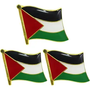 3 Pack Palestine Flag Pins - Metal National Palestinian Flag Pack