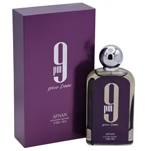 Afnan 9 PM Pour Femme EDP Body Perfume Spray, 3.3 oz (3.4 oz Option Not Included), Warm Spicy Amber Vanilla Scent, Elegant Fragrance for Women, New in Box