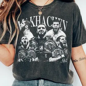 Islam Makhachev Double Champ T-Shirt, Vintage UFC Bootleg Graphic Tee, Dagestan Shirt, UFC Shirt, MMA Gift, Islam Makhachev & Khabib shirt