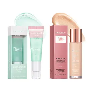 Makeup Primer & Highlighter Set, 2 Counts/set Brightening Makeup Set, Long Lasting Smooth Cosmetic Set, Soft Makeup Primer, Facial Makeup Set for Girls and Women, Daily Makeup Kit, Face Makeup Sets
