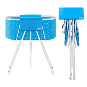 fathersdaygift VEVOR Portable Dog Bathtub, Elevated Foldable Space-saving Pet Shower Station with Quick Drainage, Bathing Tub for Washing Grooming Small and Medium Size Dogs and Cats Indoor Outdoor, Light Blue
