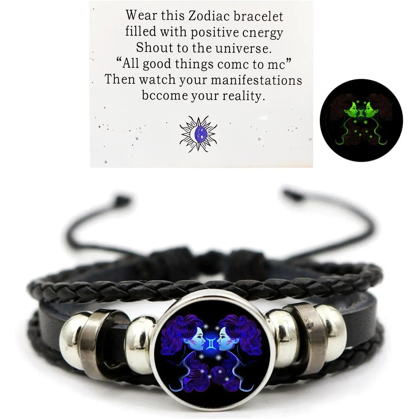 Zodiac Signs Spirit Bracelet Zodiac Bracelet for Women Men Adjustable 12 Constellation Bracelet Multilayer Zodiac Black Leather Bracelets Zodiac Sign Wrap Bracelet for Women Men Birthday Jewelry