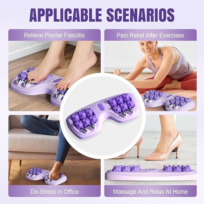 Portable Dual Foot Massage Roller, New 2025 Upgraded Version – Improves Blood Circulation, Portable Foot Massager for Home and Office Use – Purple Ideal for massage-themed gatherings, gift-giving, and as a party favor.