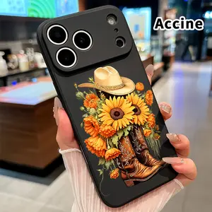 Phone Case for iphone 17 Pro Max 16 Plus 15 14 13 12 11 XR Air E Cowboy Boots Blooms Pattern All Coverage Drop-Proof Pocket-Friendly Cellphone Cover Gift for Boy