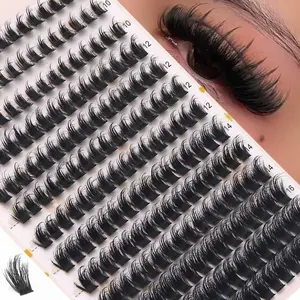 Enron Diary Fluffy Lash Clusters, 10-16mm Mixed Length D Curl Volume Lashes, Individual False Eyelashes, 13-Row Tray of Individual Lash Extensions, Soft and Lightweight for All-Day Comfort, Reusable Clusters to Create Customized Layered Lash Styles