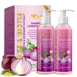 AKban Onion Rosemary & Biotin Shampoo & Conditioner Set for Strengthening Moisturizing & Encouraging Longer Healthier Hair Paraben-Free Growth Treatment for All Hair Types